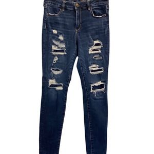 Distressed American eagle skinny jeans